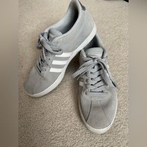 Adidas Women’s Light Gray Sneakers with White Accents